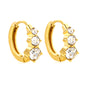 Bulk 18K Gold Plated Asymmetrical Round Zircon Hoop Earrings