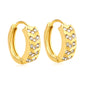 Bulk 18K Gold Plated Geometric Hexagon Crystal Hoop Earrings