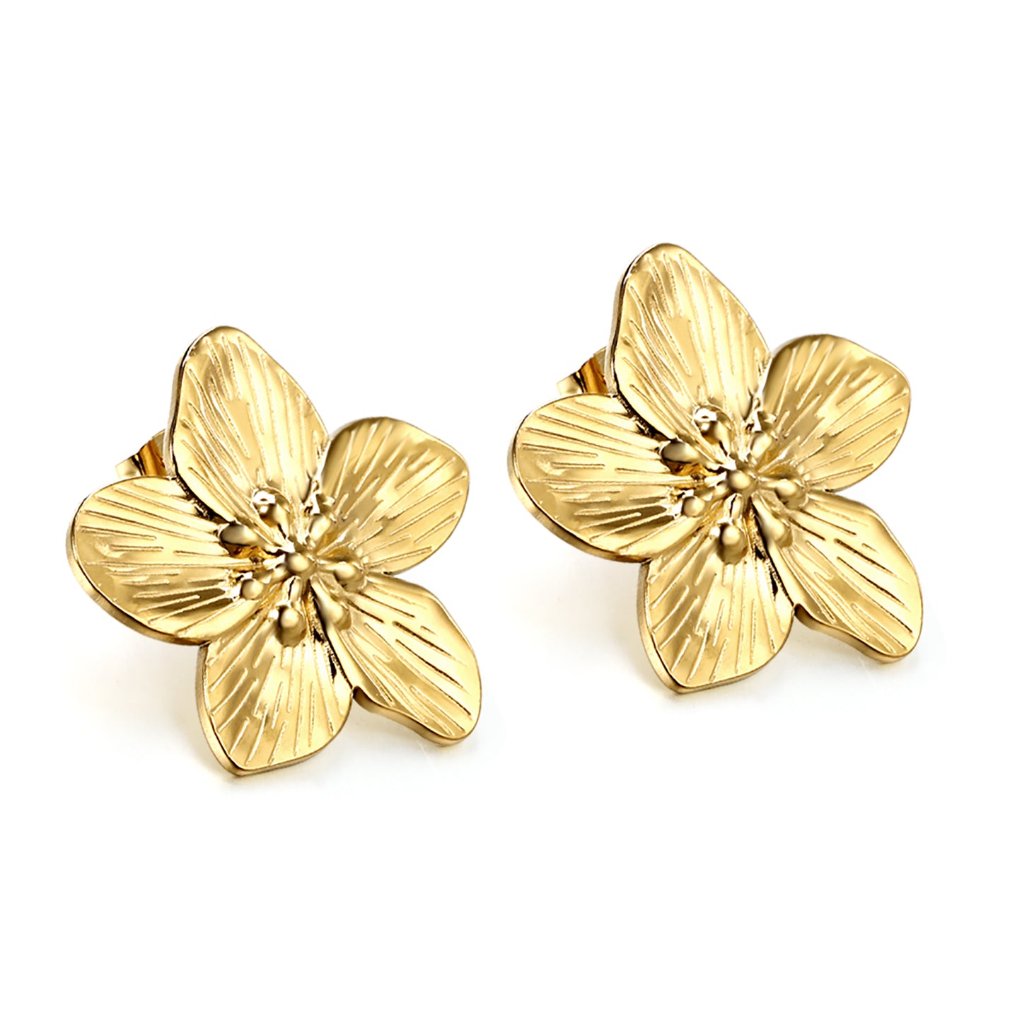 Wholesale Stainless Steel Peach Blossom Earrings Elegant Design