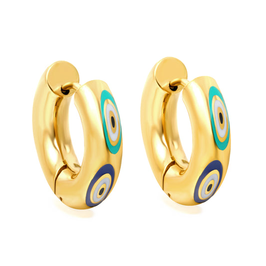 Wholesale Golden Circle Earring Hooks with Mixed Color Patterns