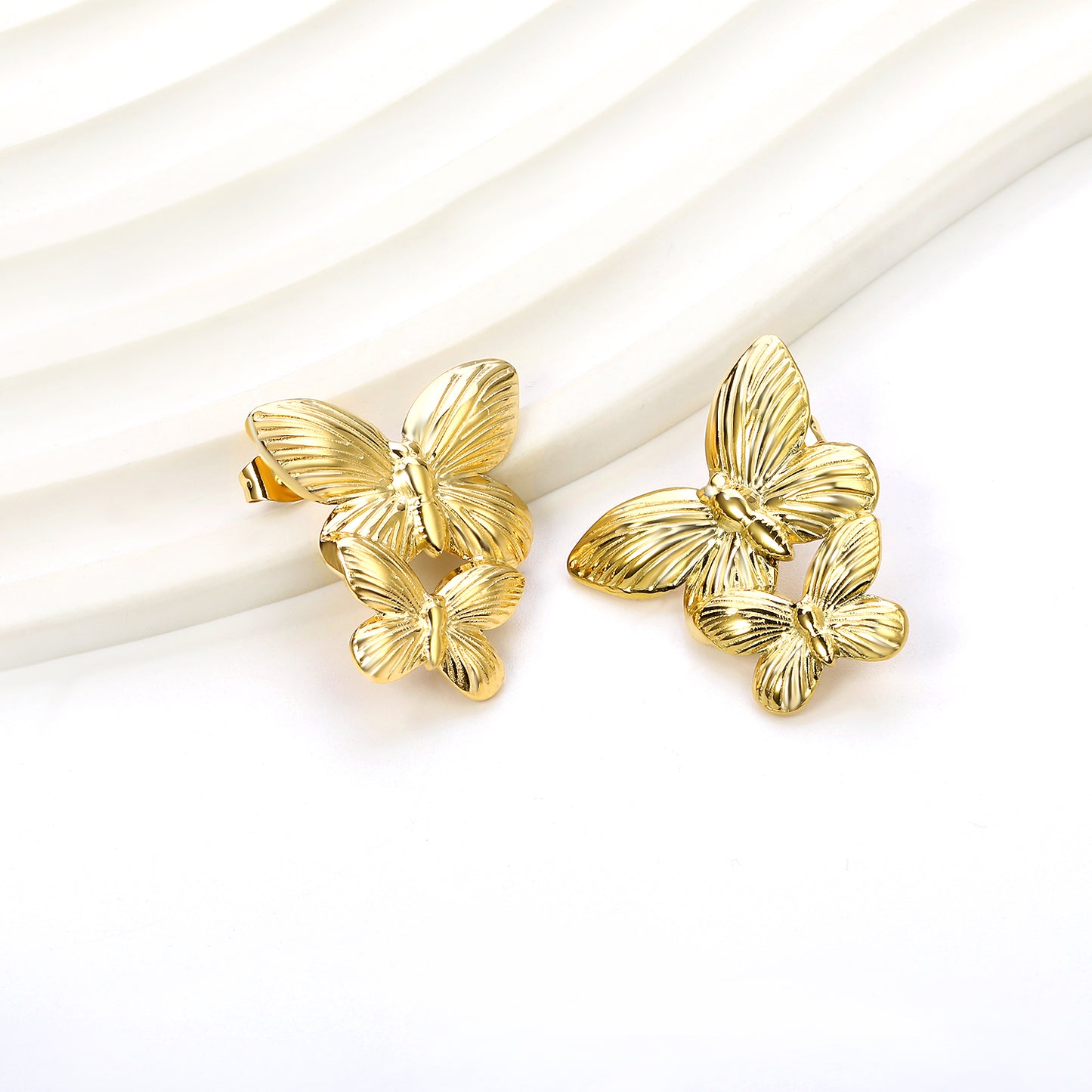 Wholesale Stainless Steel Size Butterfly Earrings