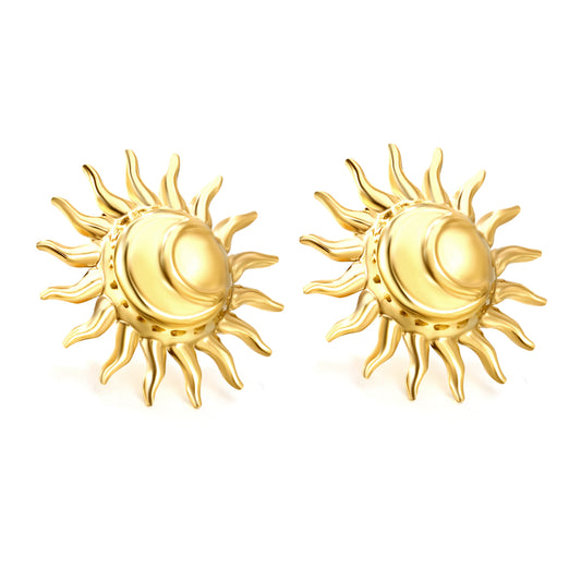 Wholesale Stainless Steel Sun with Moon Earrings Sunny Design