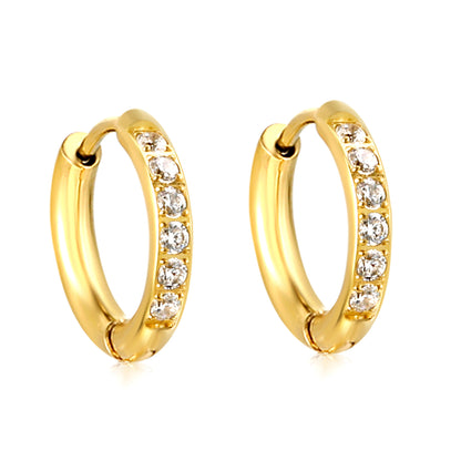 Wholesale 18K Gold Multi - Stone Hoop Earrings Bulk