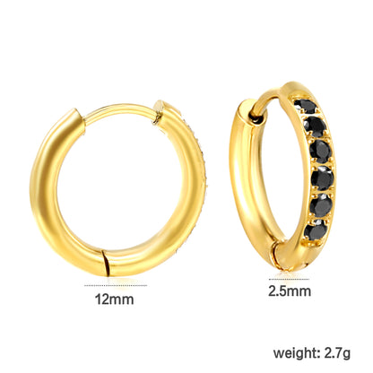 Wholesale 18K Gold Multi - Stone Hoop Earrings Bulk