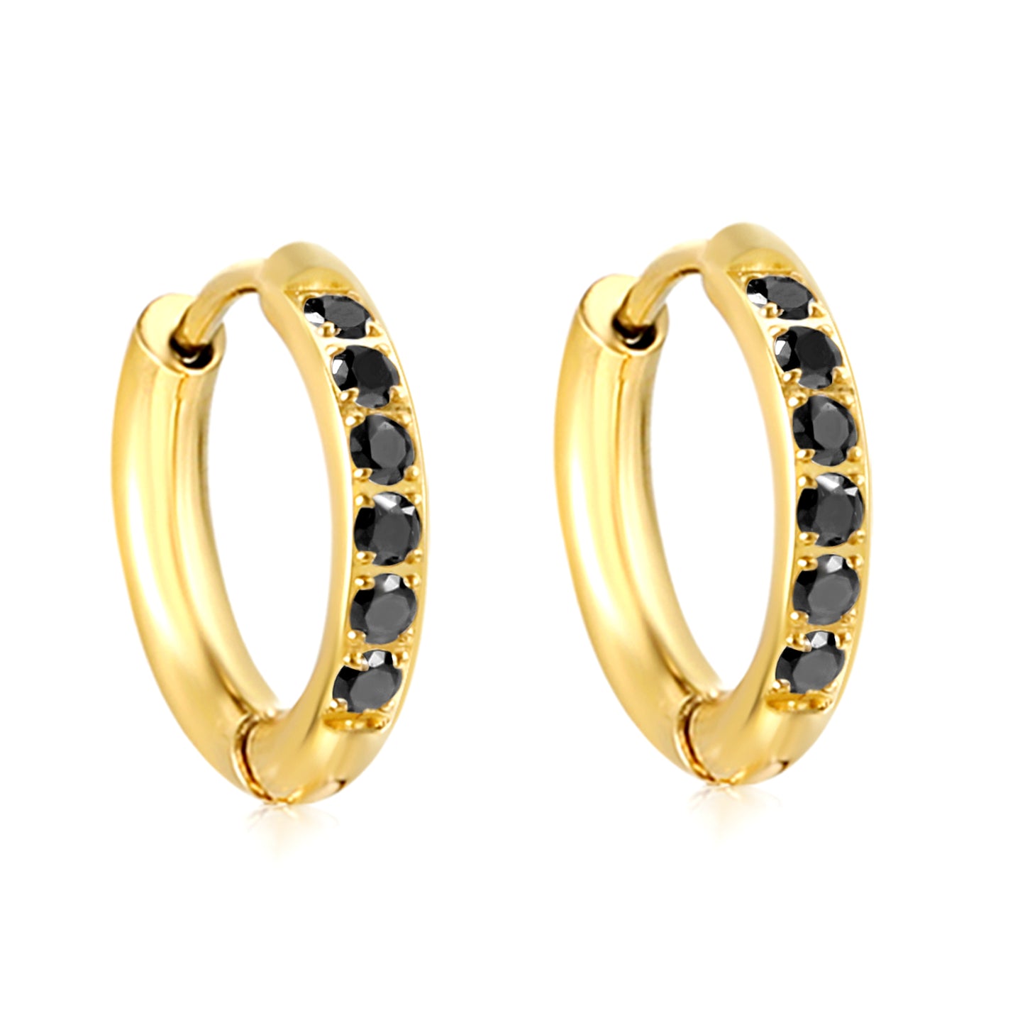 Wholesale 18K Gold Multi - Stone Hoop Earrings Bulk