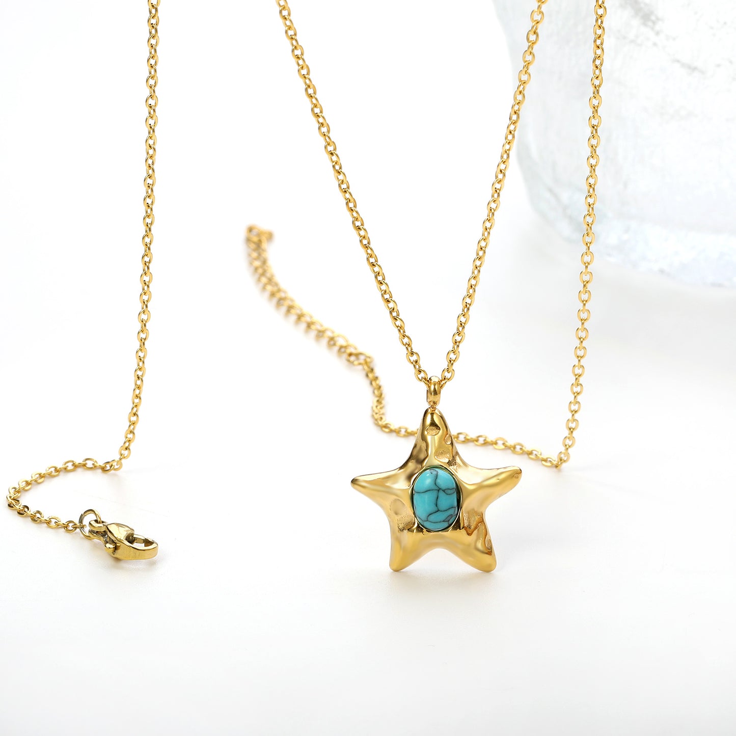 Wholesale Gold Turquoise Star Necklace Mysterious Scent