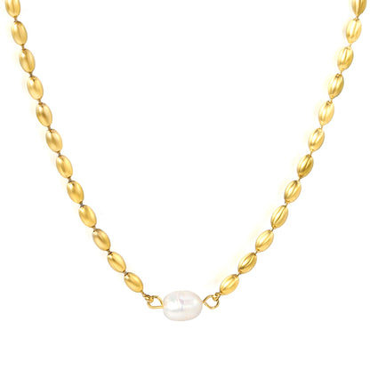 Bulk Gold Tone Pearl Chain Necklace Classic Elegance
