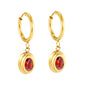Wholesale Elegant Multicolored Gemstone Embellished Gold Hoop Earrings