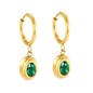 Wholesale Elegant Multicolored Gemstone Embellished Gold Hoop Earrings