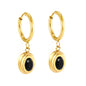 Wholesale Elegant Multicolored Gemstone Embellished Gold Hoop Earrings