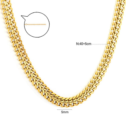 Wholesale Stainless Steel Double Spell Matching Chain Necklace