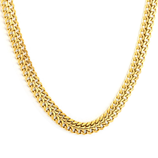 Wholesale Stainless Steel Double Spell Matching Chain Necklace