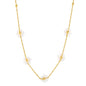 Wholesale Gold Tone White Flower Multilayer Necklace Pure Elegance