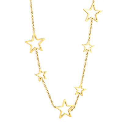 Stainless Steel Large and Small Five-Pointed Star Accessories & Cross Chain Necklace Jewelry Supplier