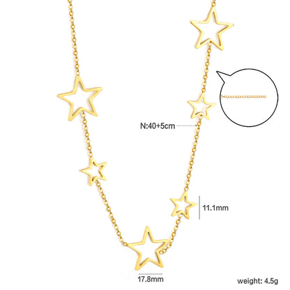 Stainless Steel Large and Small Five-Pointed Star Accessories & Cross Chain Necklace Jewelry Supplier