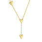 Stainless steel 3 golden hearts + round tail tag necklace jewelry supplier
