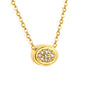 Wholesale 18K Gold Plated Oval Diamond Pendant Necklace Textured Frame Minimalist Art