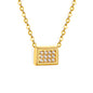 Wholesale 18K Gold Plated Rectangle Diamond Pendant Necklace Grid Setting Minimalist Modern