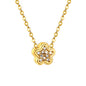 Wholesale 18K Gold Plated Floral Diamond Pendant Necklace Blossom Design Natural Elegance