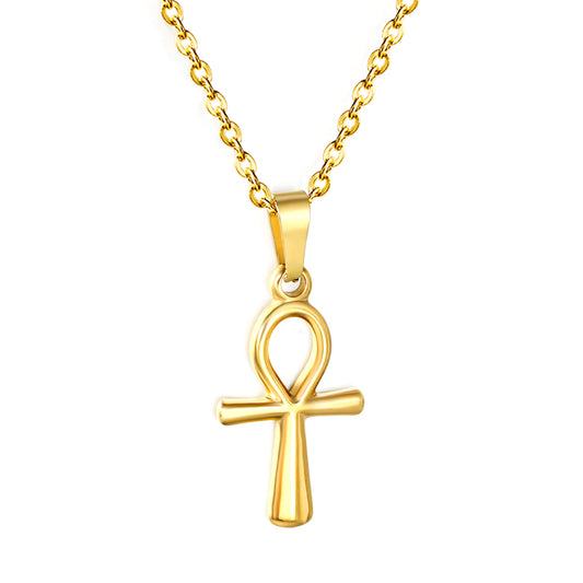 Stainless Steel Gold Cross Pendant & Cross Chain Necklace Jewelry Supplier