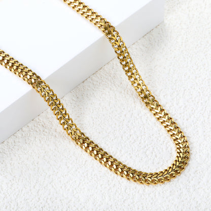 Wholesale Stainless Steel Double Spell Matching Chain Necklace