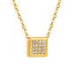 Wholesale 18K Gold Plated Square Diamond Pendant Necklace Full Setting Minimalist Modern