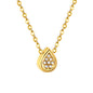Wholesale 18K Gold Plated Teardrop Diamond Pendant Necklace Full Setting Natural Theme