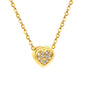 Wholesale 18K Gold Plated Heart Diamond Pendant Necklace Full Setting Festival Celebration