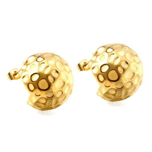 Wholesale Stainless Steel Open Round Ball Hammered Earrings Unique Look