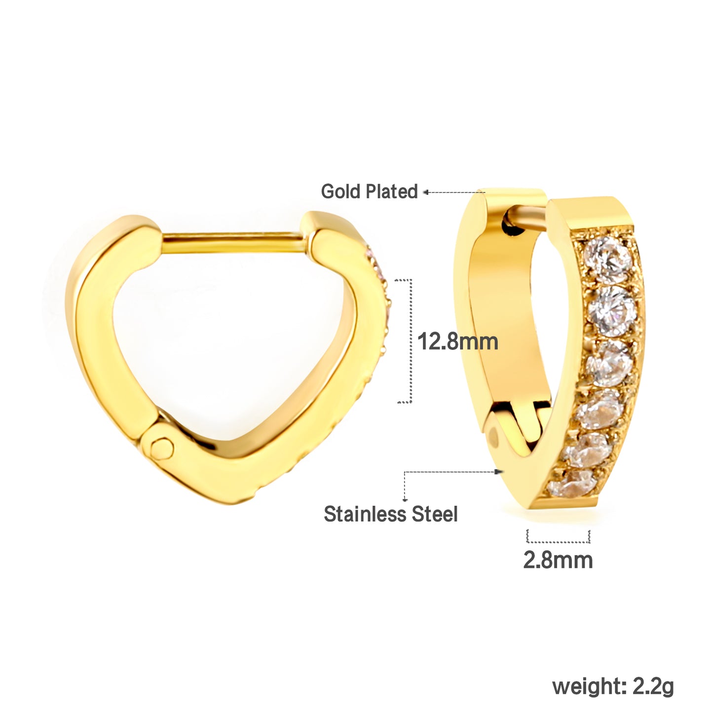 Wholesale Gold Hoop Earrings Embellished with Pink Gemstones for Fashion Distributors