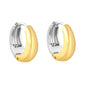Wholesale Chunky Dome Hoop Earrings PVD Gold Two-Tone Minimalist Waterproof