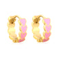 Bulk Dainty Enamel Heart Huggie Hoops PVD Gold Plated Waterproof Tarnish Free