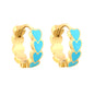 Bulk Dainty Enamel Heart Huggie Hoops PVD Gold Plated Waterproof Tarnish Free