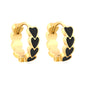 Bulk Dainty Enamel Heart Huggie Hoops PVD Gold Plated Waterproof Tarnish Free