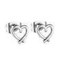 Wholesale Stainless Steel 18K Gold Plated Heart Shape Openwork Plain Pin Earrings