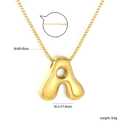 Wholesale Waterproof PVD 26 Initial Letter Necklace Series (Pearl/Solid)