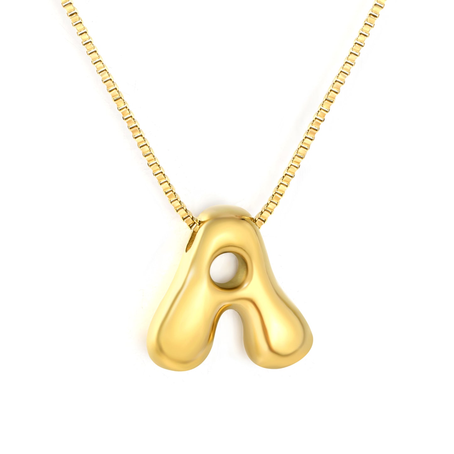 Wholesale Waterproof PVD 26 Initial Letter Necklace Series (Pearl/Solid)