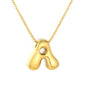 Wholesale Waterproof PVD 26 Initial Letter Necklace Series (Pearl/Solid)