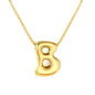Wholesale Waterproof PVD 26 Initial Letter Necklace Series (Pearl/Solid)