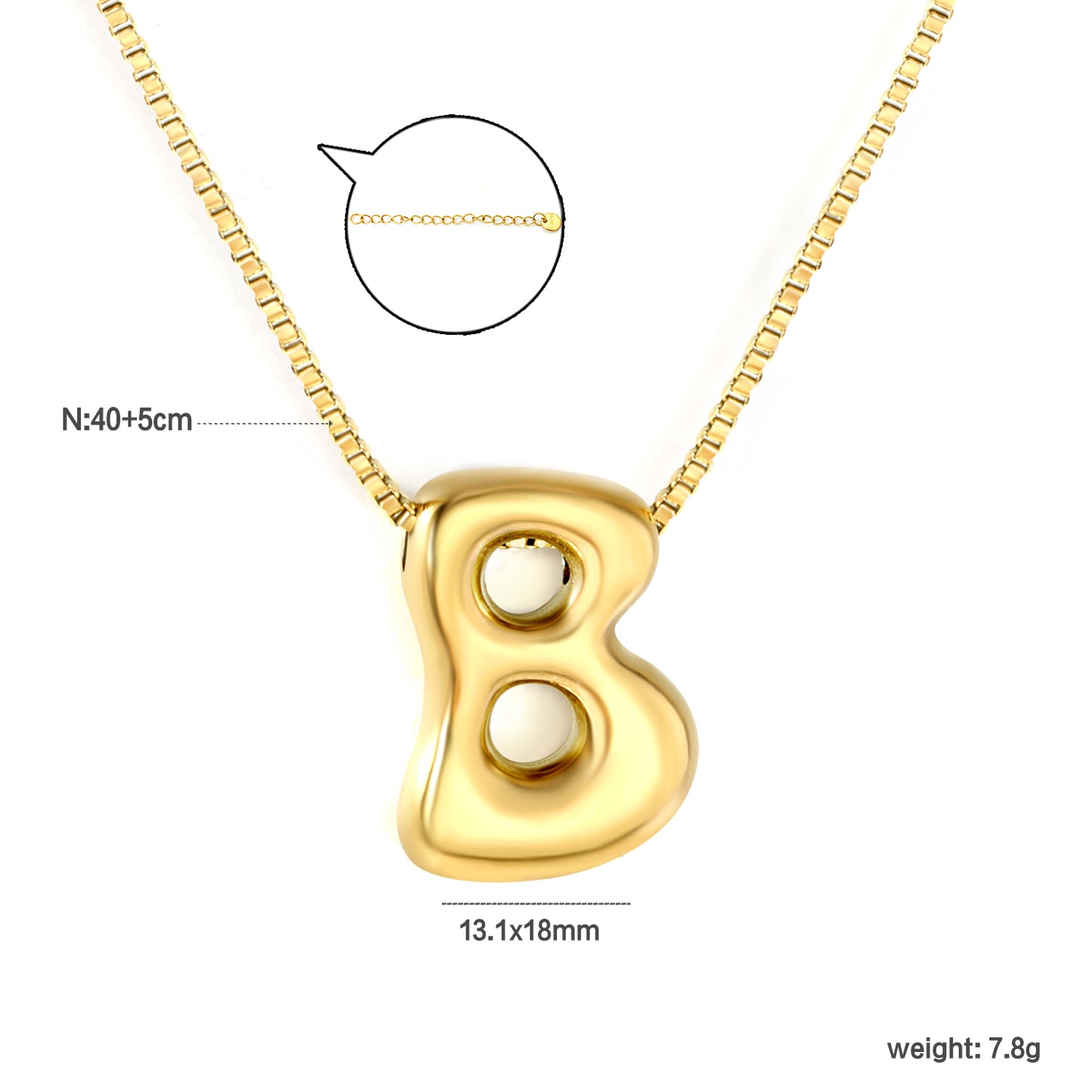 Wholesale Waterproof PVD 26 Initial Letter Necklace Series (Pearl/Solid)