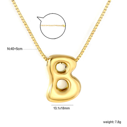 Wholesale Waterproof PVD 26 Initial Letter Necklace Series (Pearl/Solid)