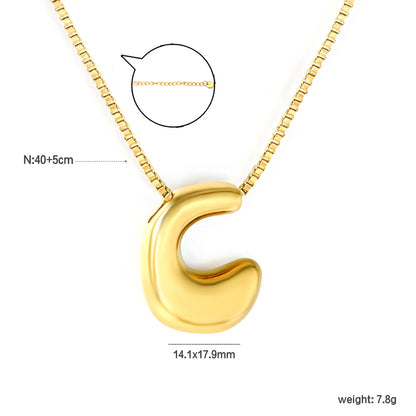 Wholesale Waterproof PVD 26 Initial Letter Necklace Series (Pearl/Solid)