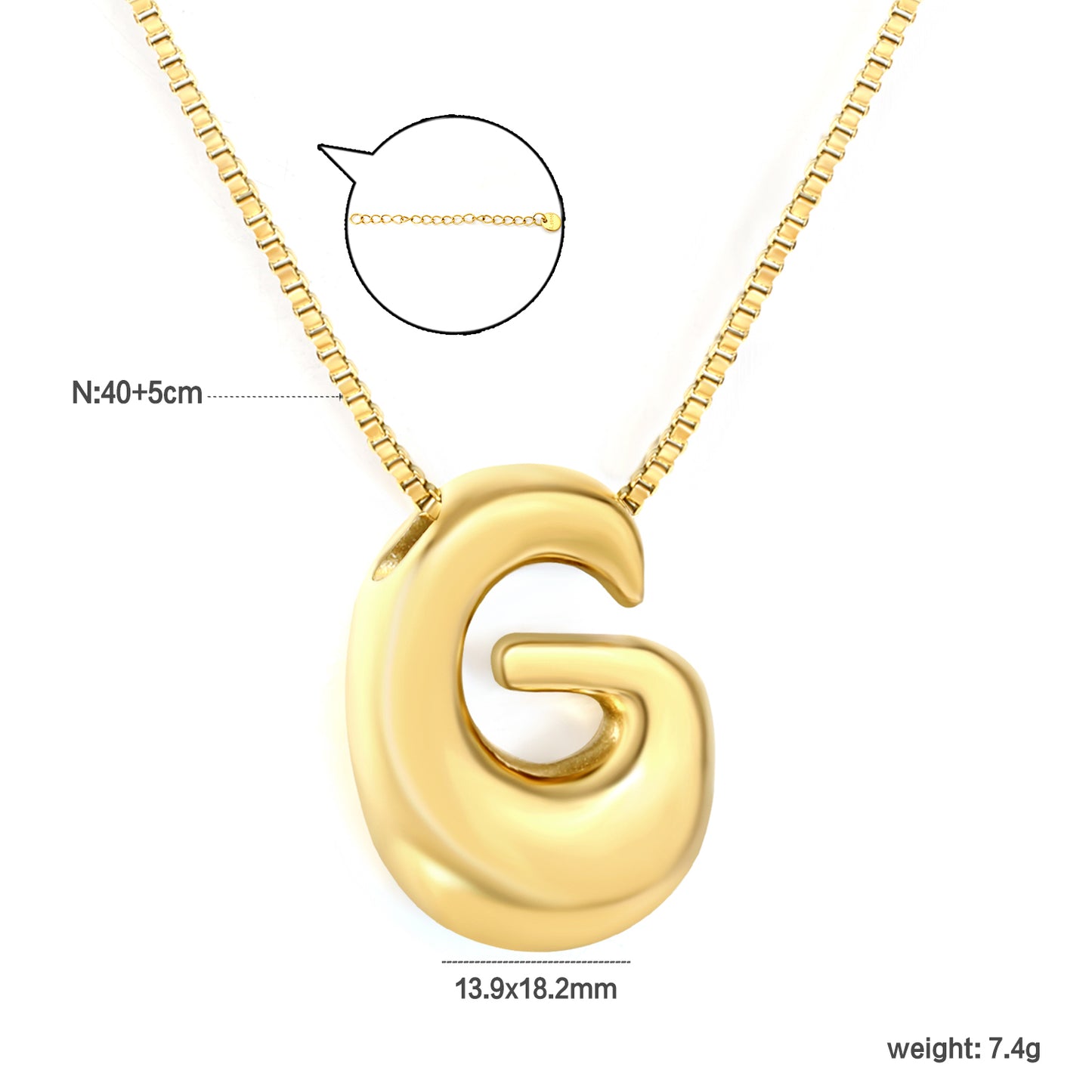 Wholesale Waterproof PVD 26 Initial Letter Necklace Series (Pearl/Solid)