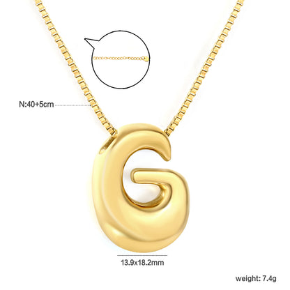 Wholesale Waterproof PVD 26 Initial Letter Necklace Series (Pearl/Solid)