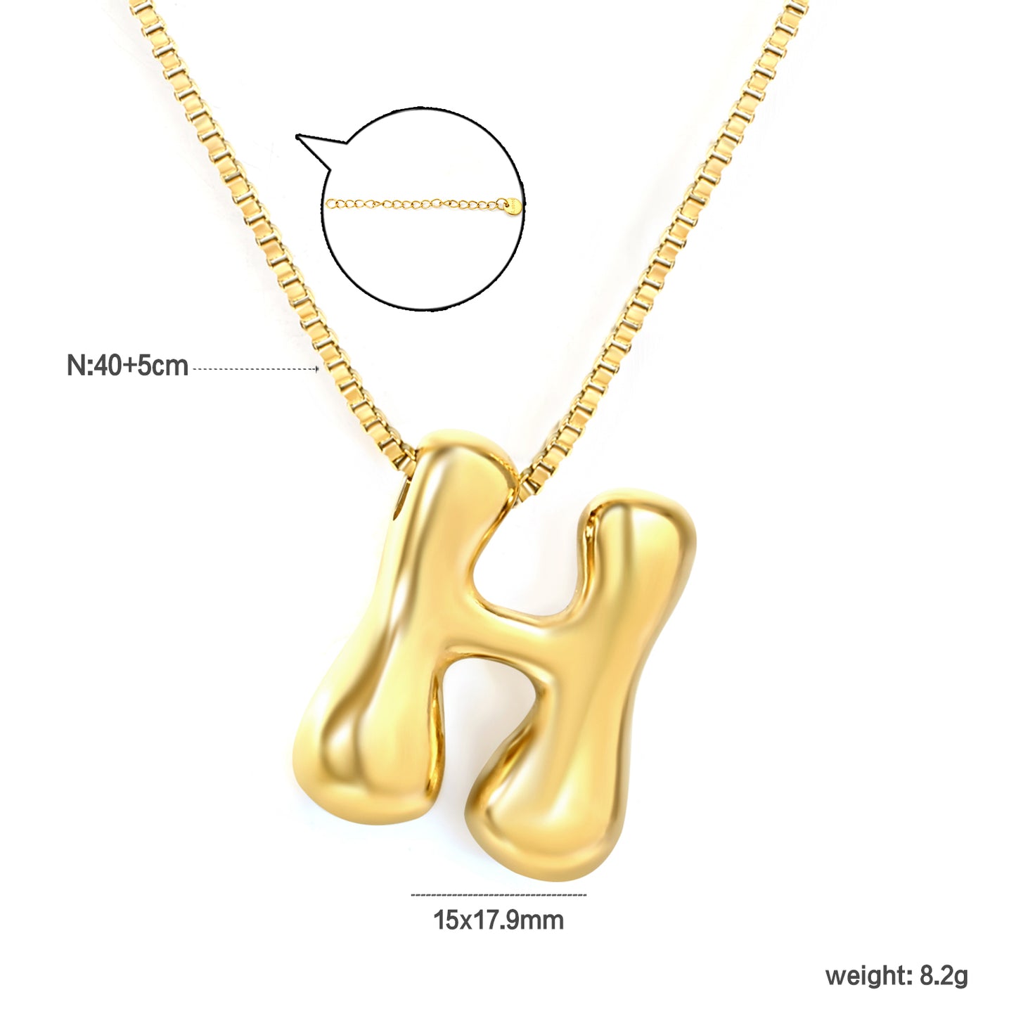 Wholesale Waterproof PVD 26 Initial Letter Necklace Series (Pearl/Solid)
