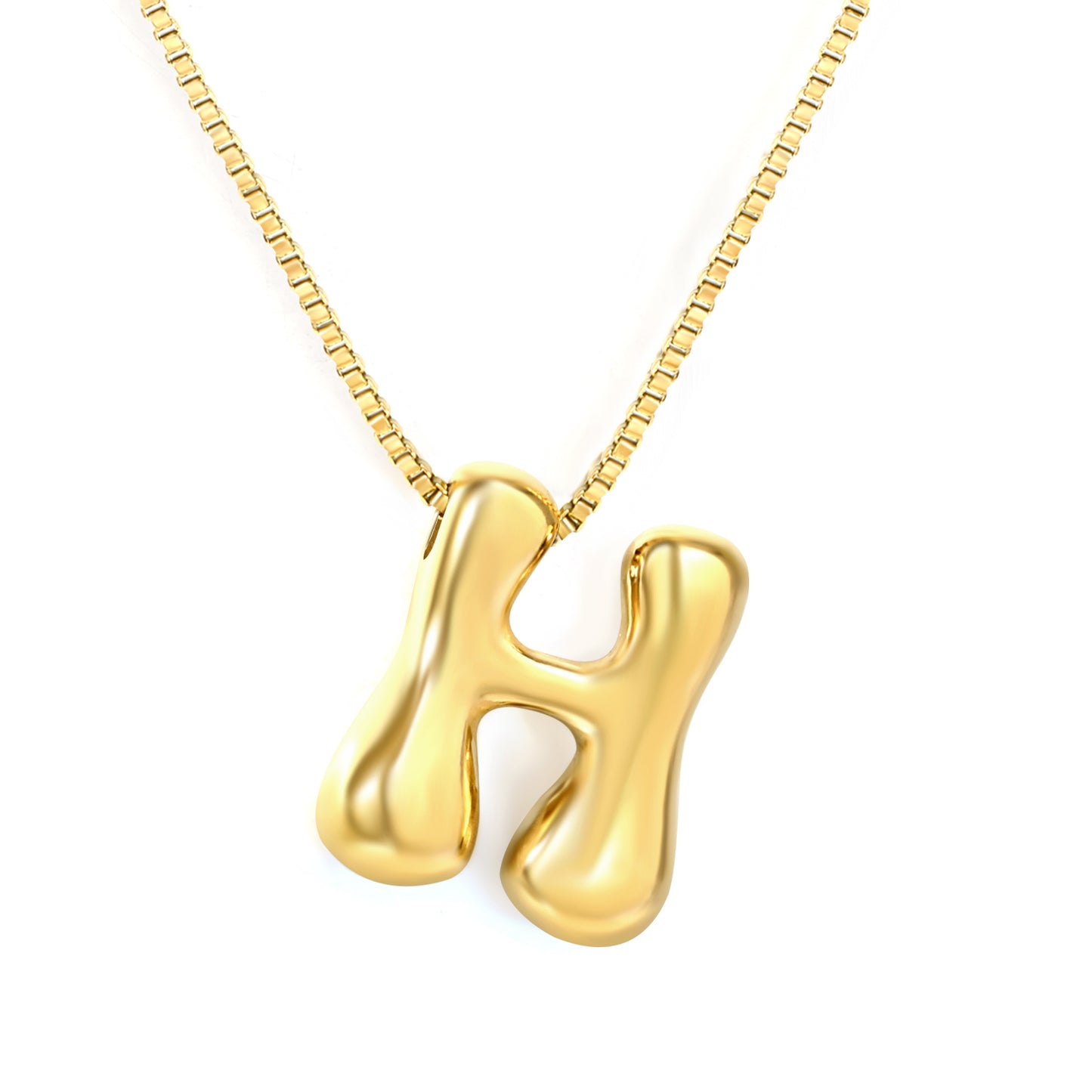 Wholesale Waterproof PVD 26 Initial Letter Necklace Series (Pearl/Solid)