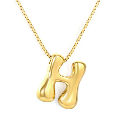 Wholesale Waterproof PVD 26 Initial Letter Necklace Series (Pearl/Solid)