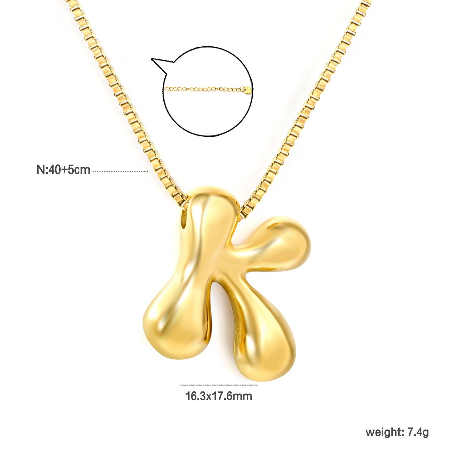 Wholesale Waterproof PVD 26 Initial Letter Necklace Series (Pearl/Solid)