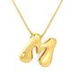 Wholesale Waterproof PVD 26 Initial Letter Necklace Series (Pearl/Solid)