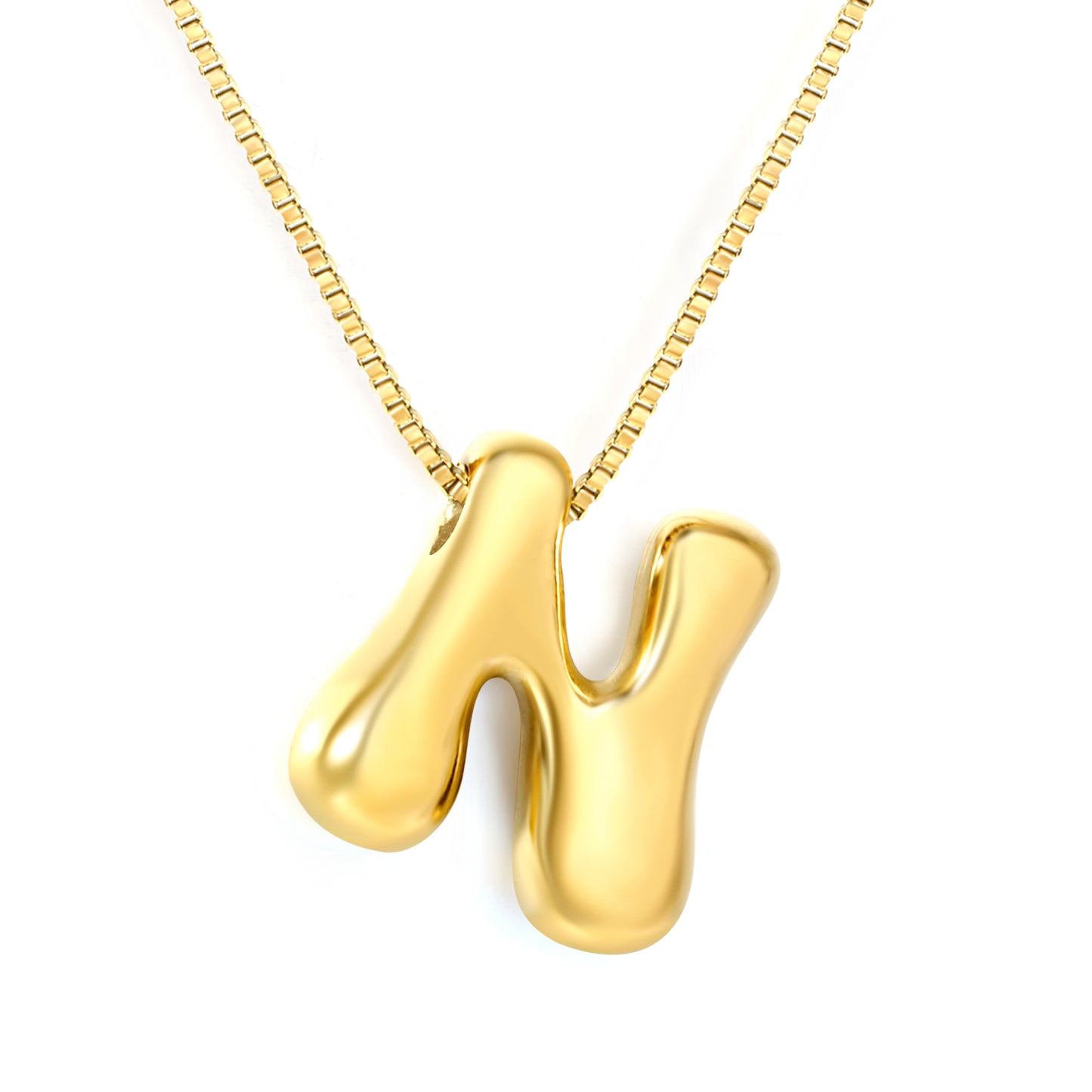 Wholesale Waterproof PVD 26 Initial Letter Necklace Series (Pearl/Solid)